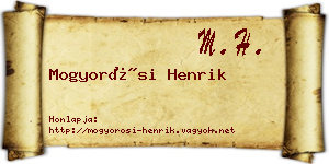 Mogyorósi Henrik névjegykártya