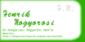 henrik mogyorosi business card